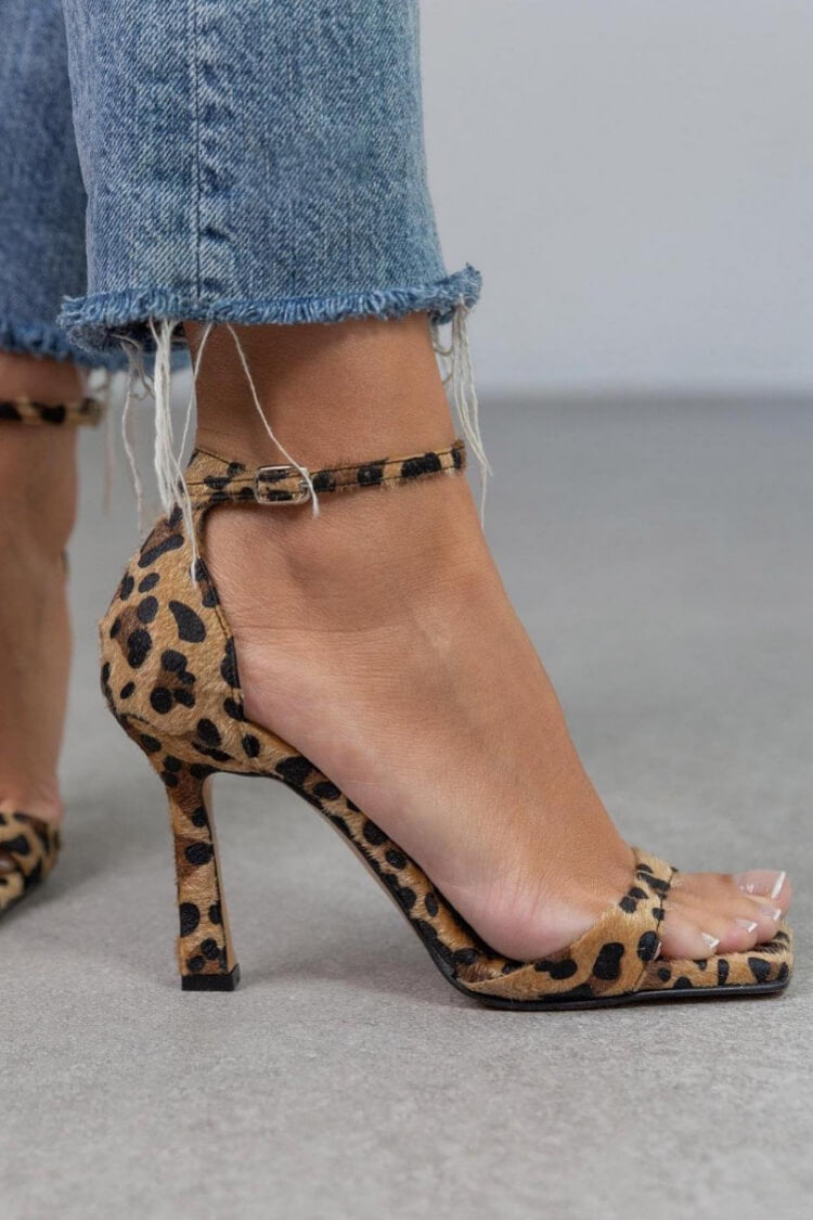 Sandalias Tacón Alto Leopardo WESS