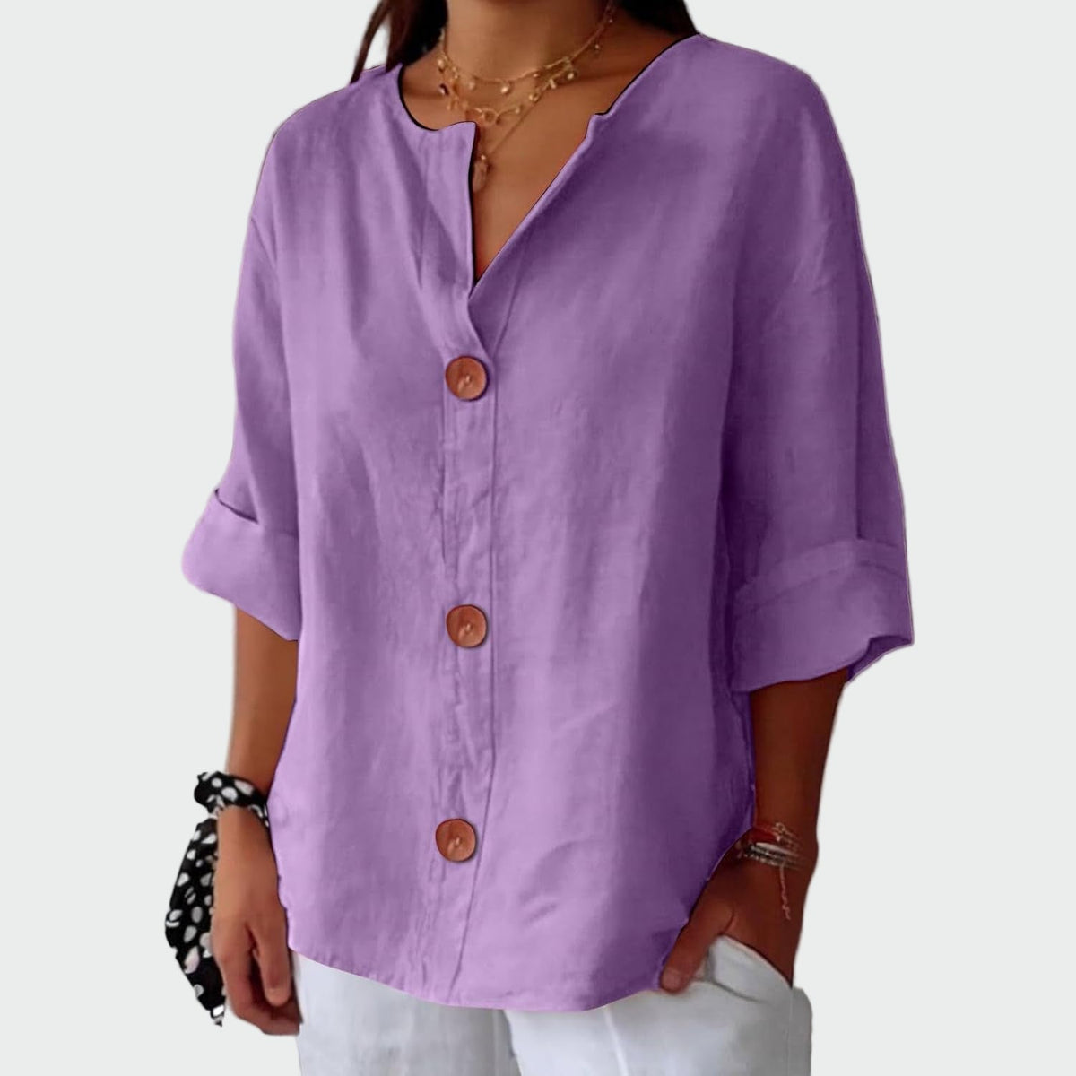 Sofia Blusa Casual Textura Suave WESS