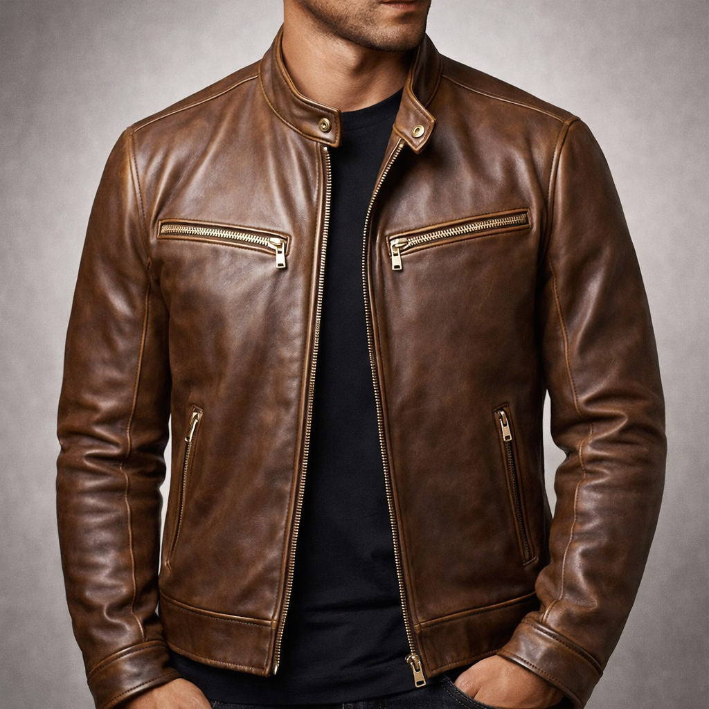 Roberto - Chaqueta de cuero vintage