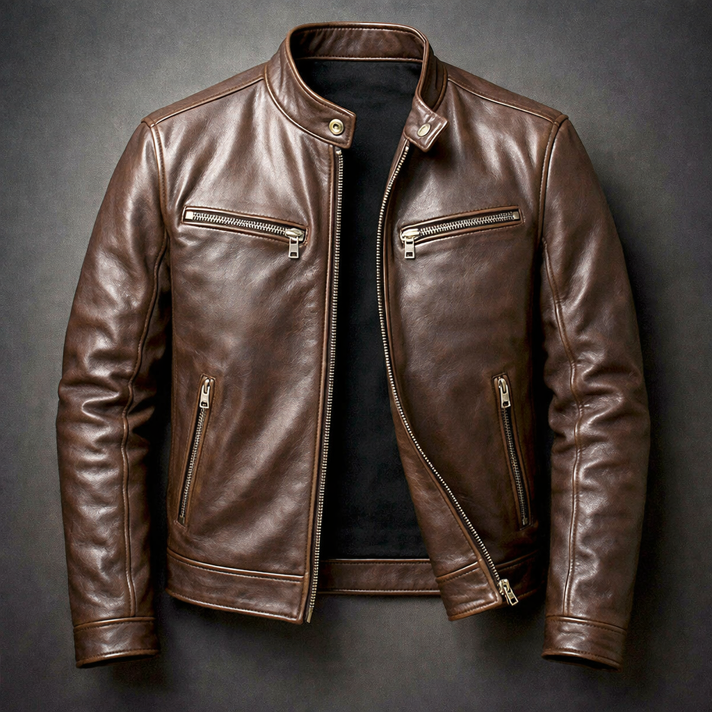 Roberto - Chaqueta de cuero vintage