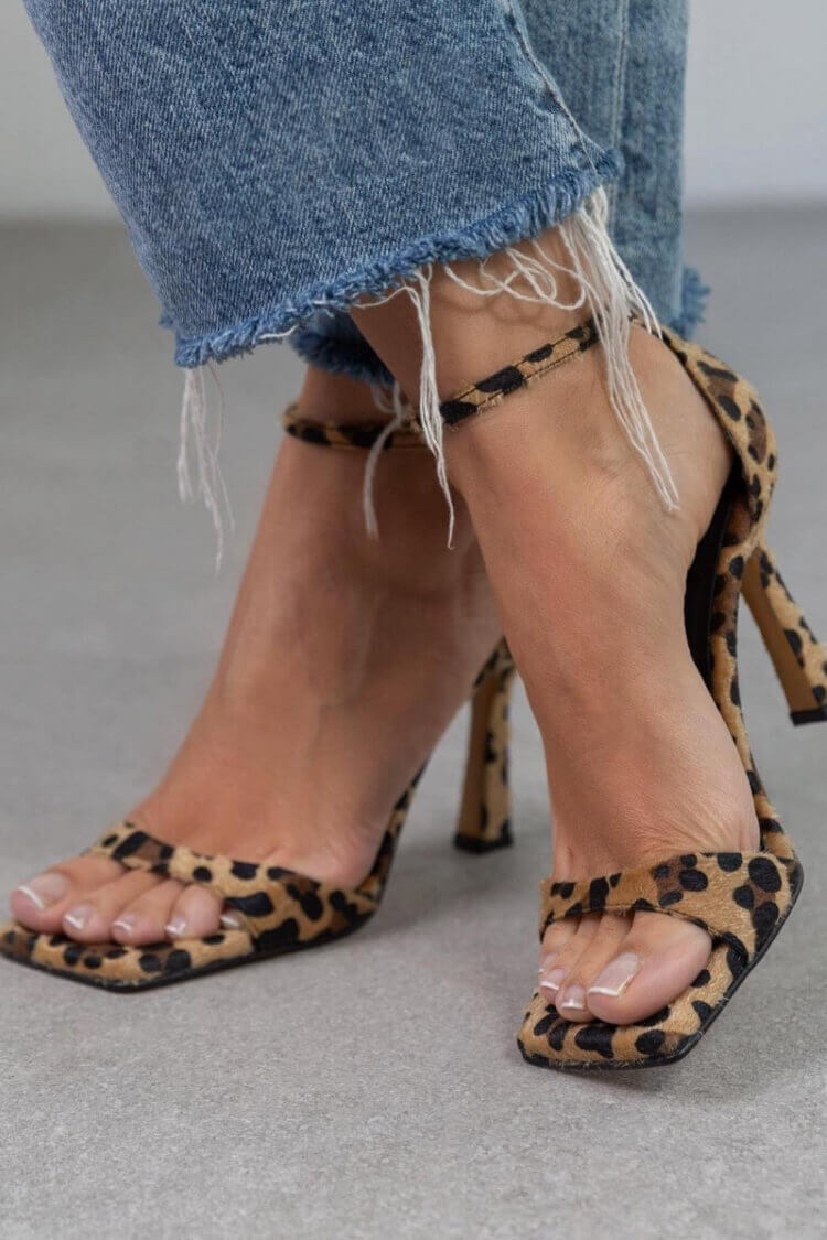 Sandalias Tacón Alto Leopardo WESS
