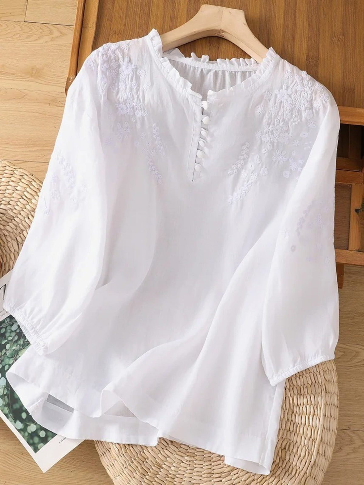 Cassiana Blusa de Algodón y Lino WESS