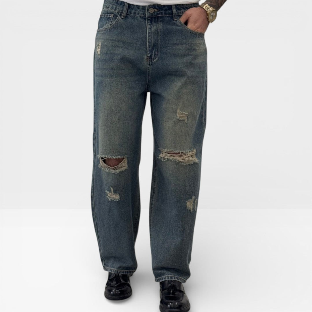 Sergio - Pantalón Denim Desgastado