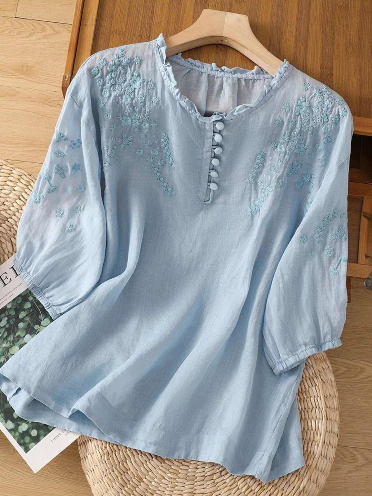 Cassiana Blusa de Algodón y Lino WESS