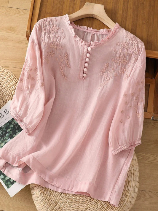 Cassiana Blusa de Algodón y Lino WESS