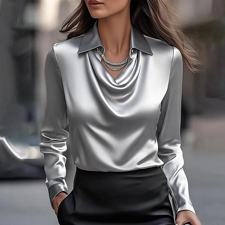 Inés Blusa de Satén de Lujo WESS