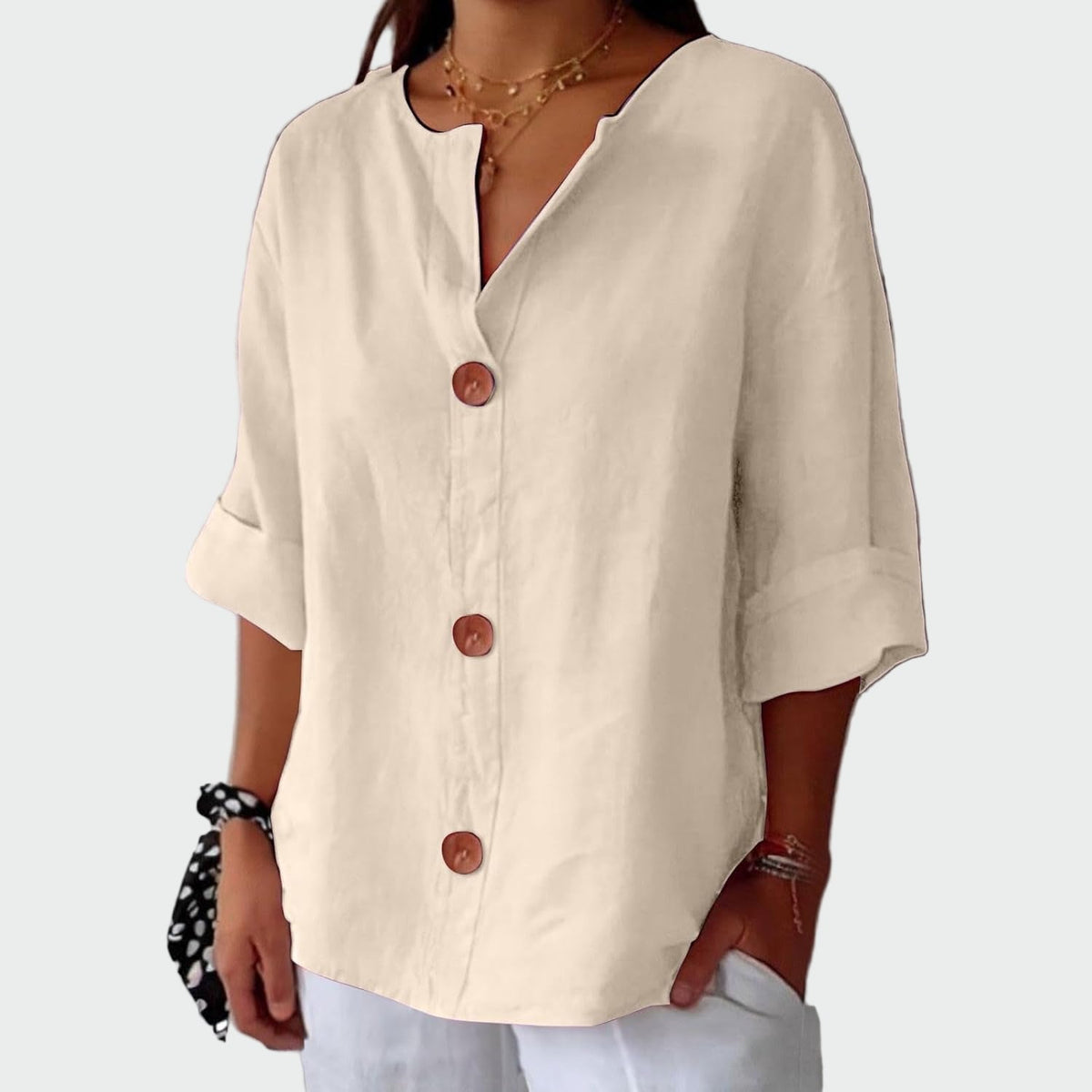 Sofia Blusa Casual Textura Suave WESS