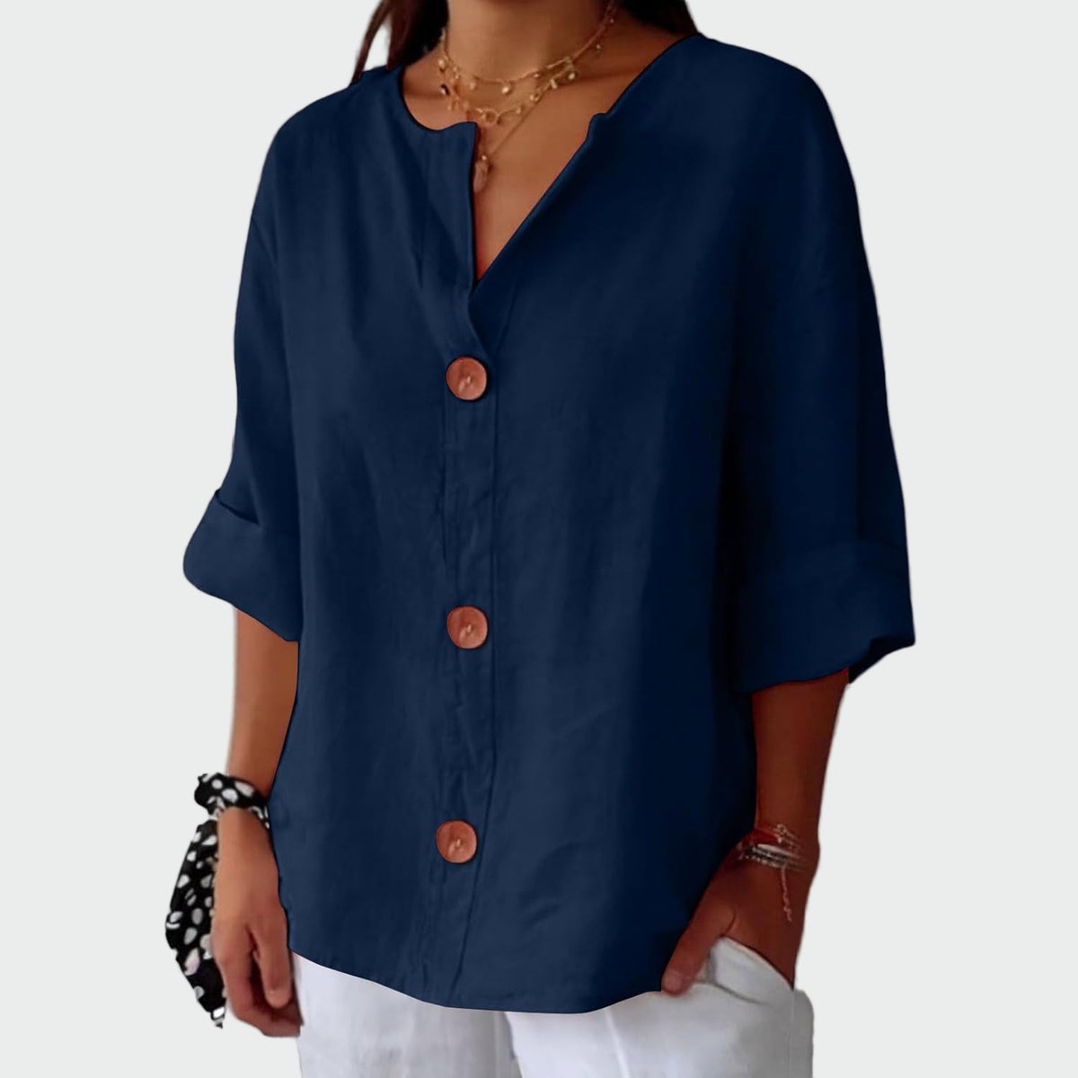 Sofia Blusa Casual Textura Suave WESS