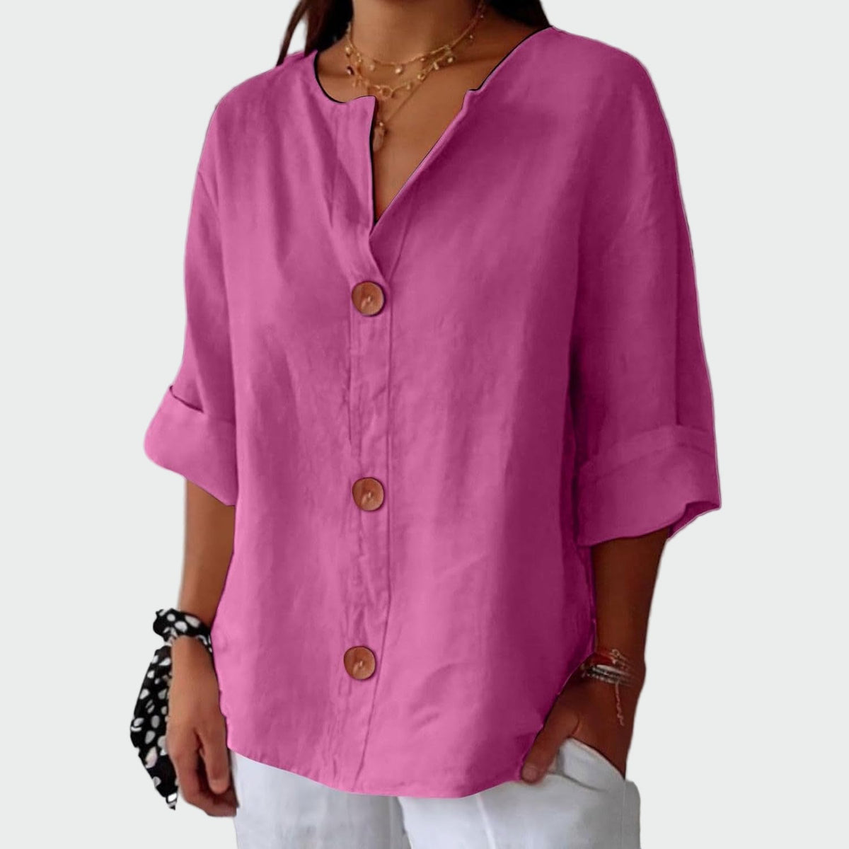 Sofia Blusa Casual Textura Suave WESS