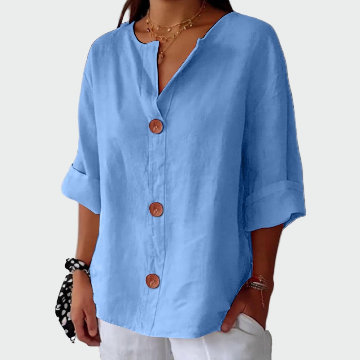 Sofia Blusa Casual Textura Suave WESS