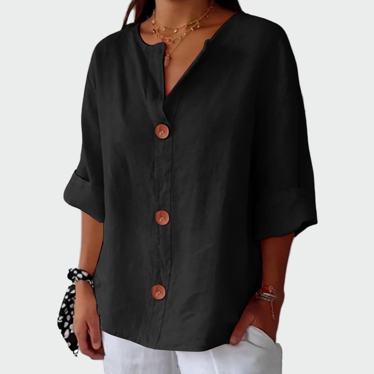 Sofia Blusa Casual Textura Suave WESS