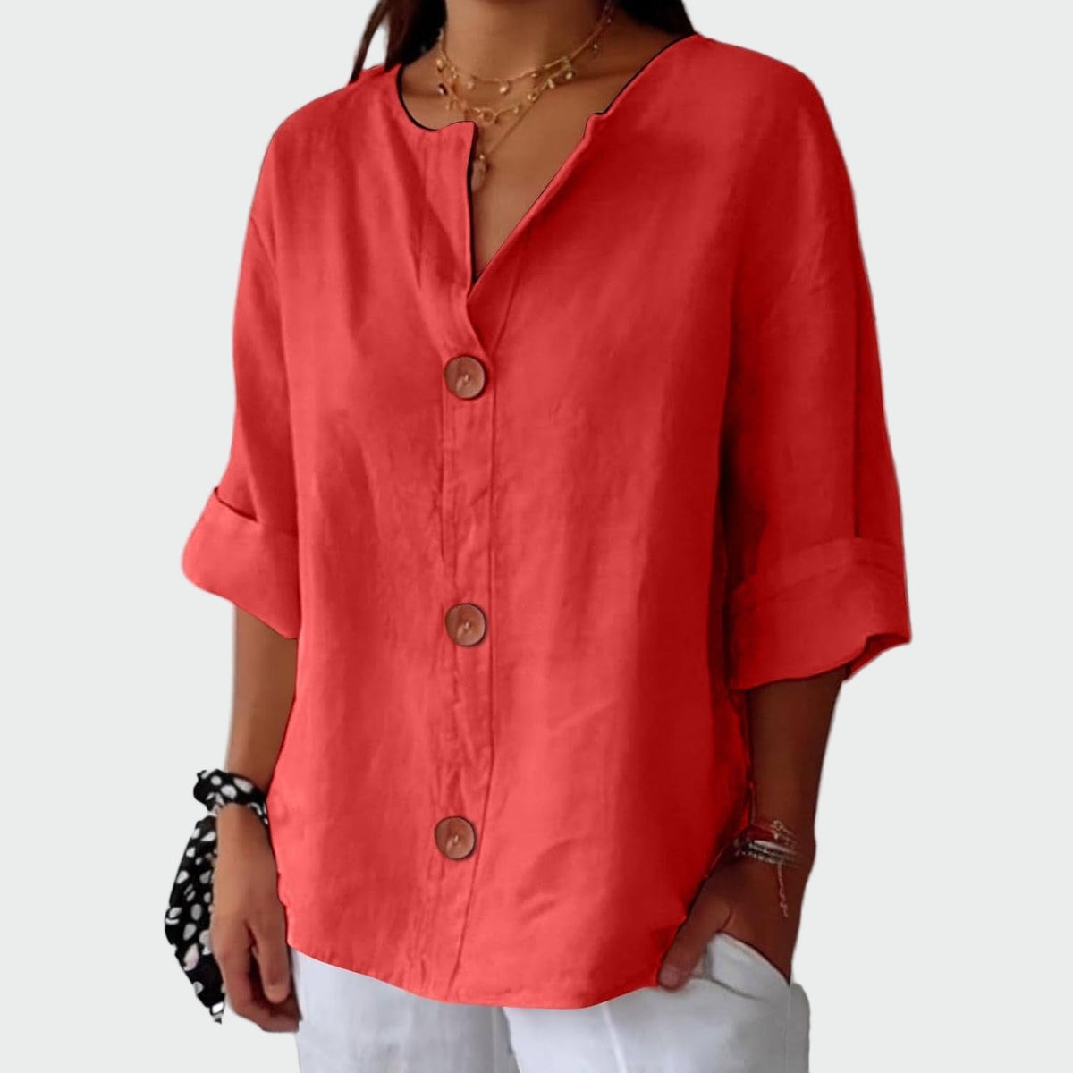 Sofia Blusa Casual Textura Suave WESS