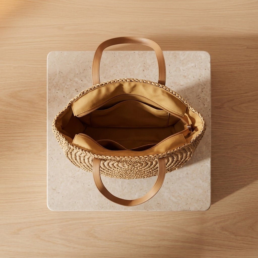 Bolso Capazo Circular de Paja Lucía Rivas - WESS SPAIN