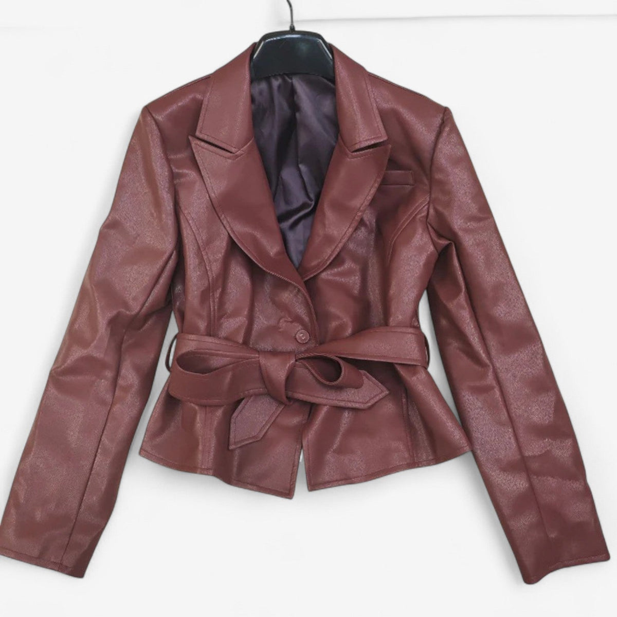 Chaqueta de Cuero con Cinturón Fabienne WESS