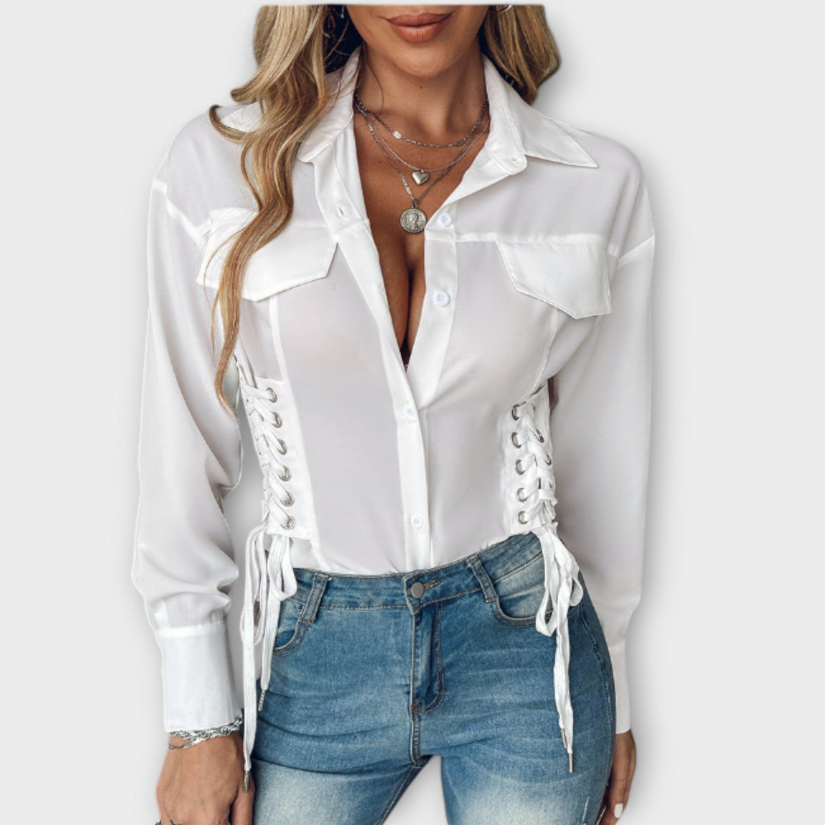 Natalia Blusa Manga Ajustada WESS