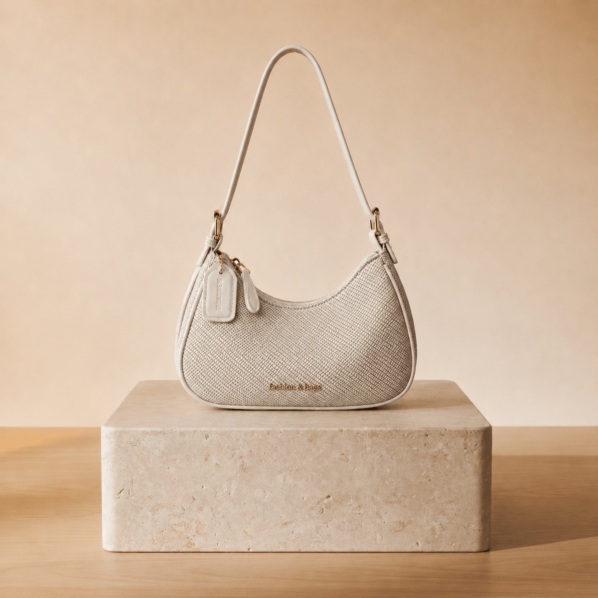 Mini Baguette Saffiano con Charm Dorado - WESS SPAIN