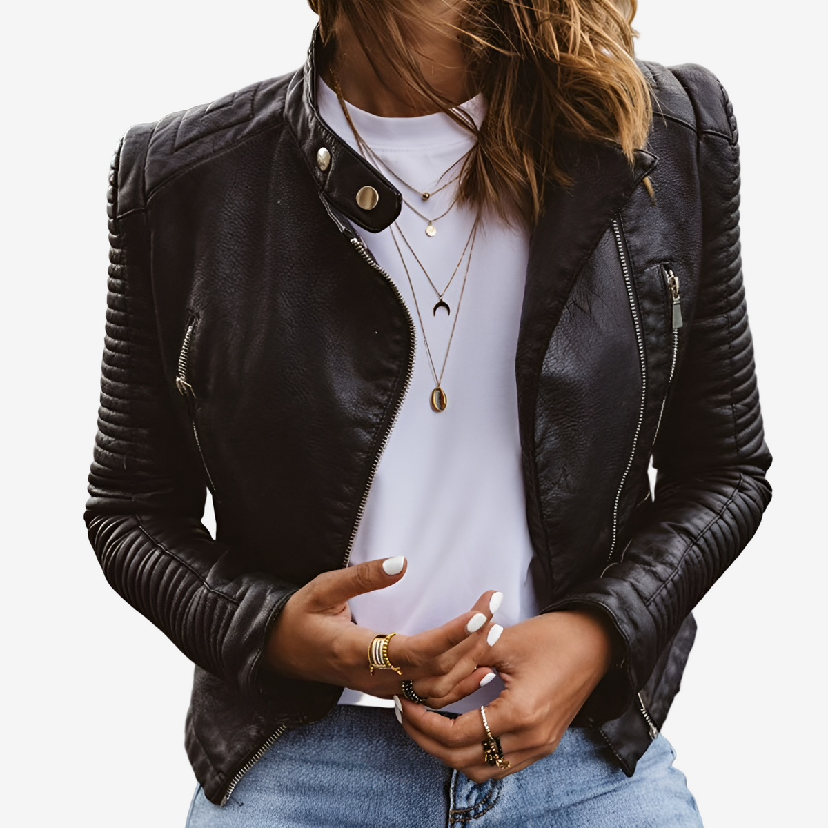 Chaqueta Biker de Cuero Michèle WESS