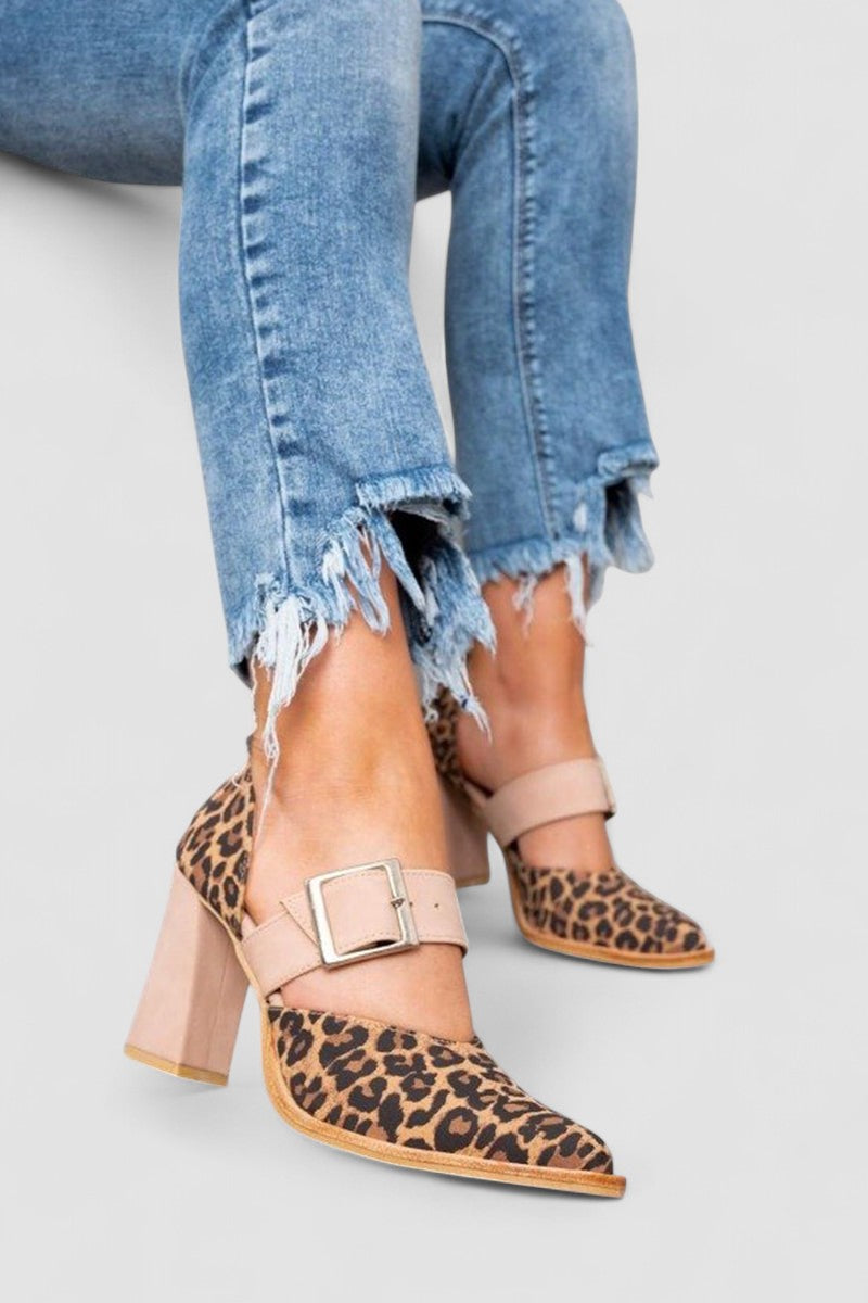 Sandalias de Gamuza Leopardo WESS