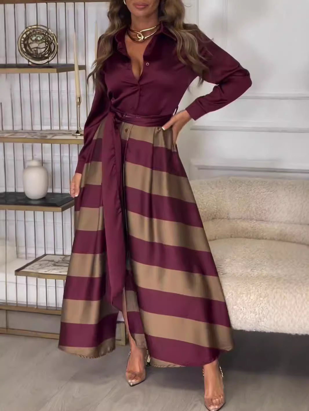 Vestido Bianca™: Rayas elegantes para un look sofisticado
