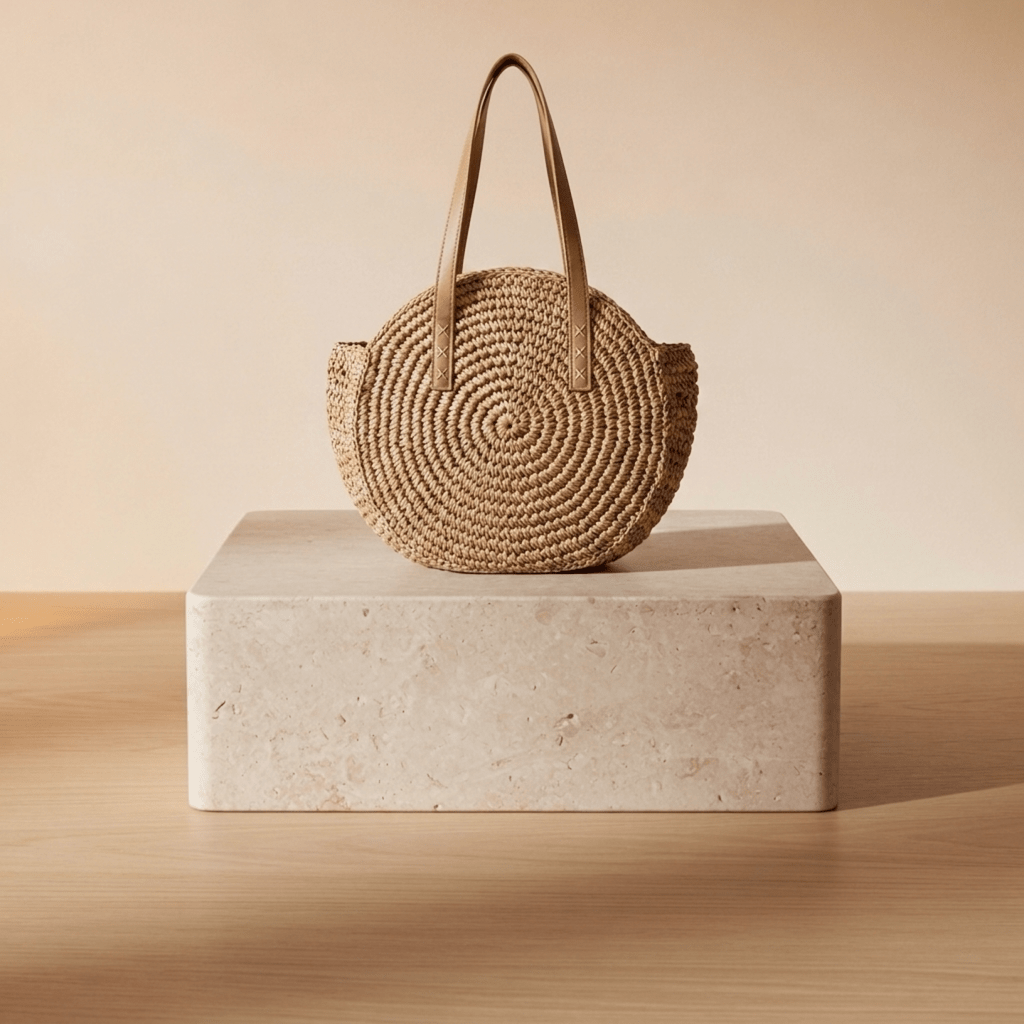 Bolso Capazo Circular de Paja Lucía Rivas - WESS SPAIN