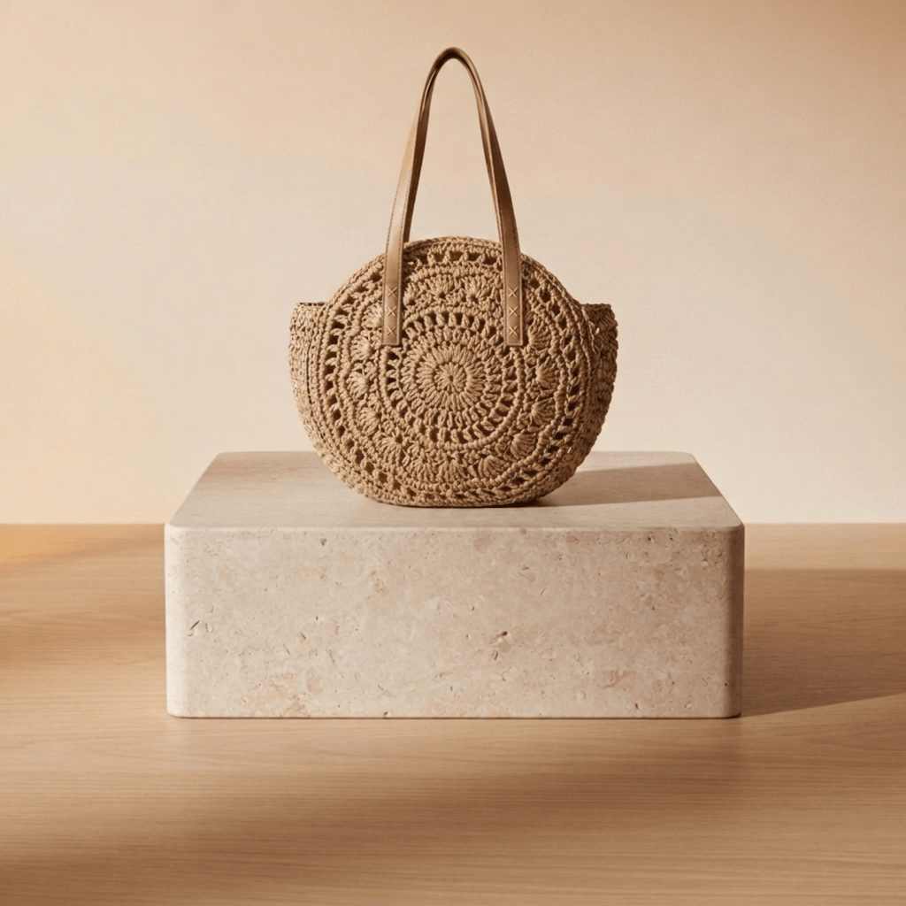 Bolso Capazo Circular de Paja Lucía Rivas - WESS SPAIN