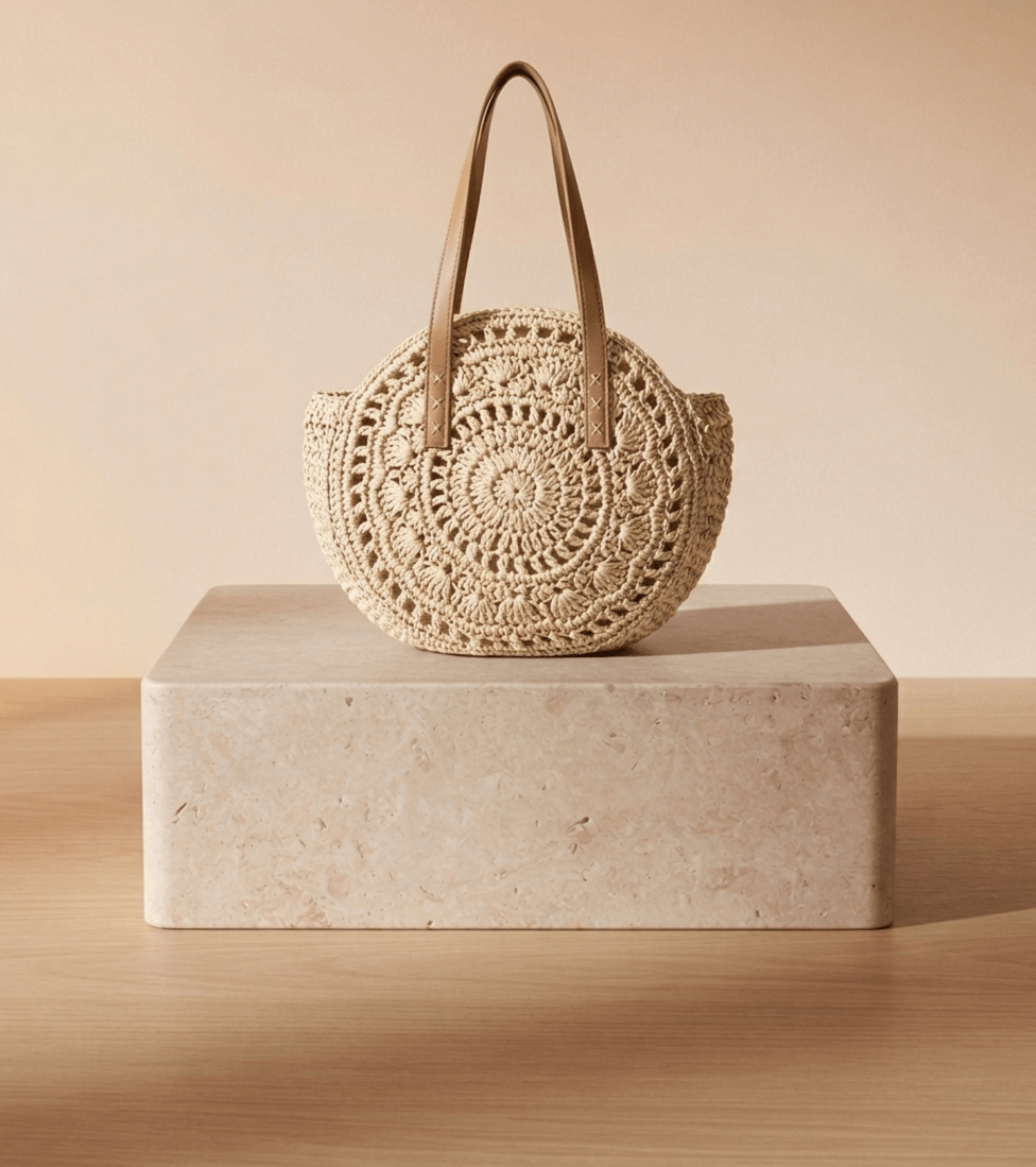 Bolso Capazo Circular de Paja Lucía Rivas - WESS SPAIN